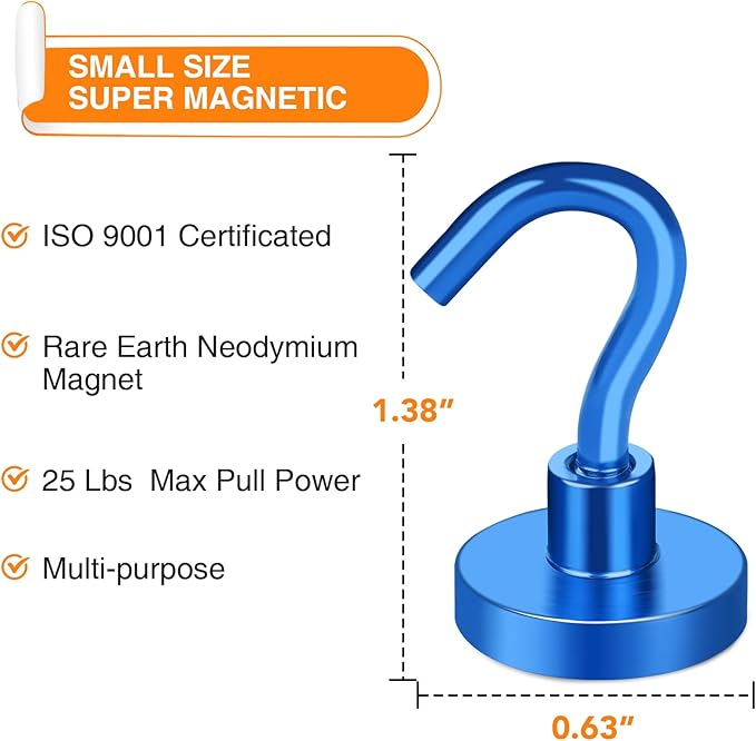 MIKEDE Magnetic Hooks Heavy Duty, 28LB+ Strong Magnets - Image 3