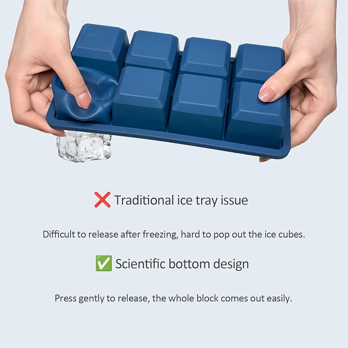 2 Pack Silicone 2 Inch Large Ice Cube Molds - Image 4