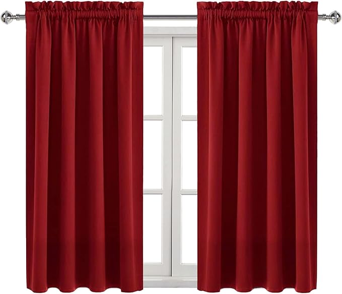 DWCN Christmas Burgundy Room Darkening Blackout Curtains - Image 9