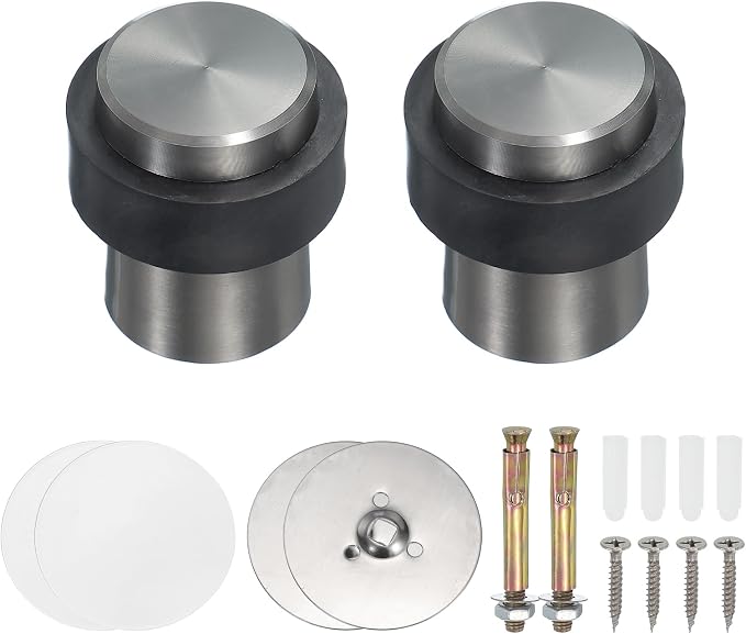 PATIKIL 2Set Round Door Stoppers, 46mm Stainless Steel Door Stop Doorstop Wedge by PATIKIL