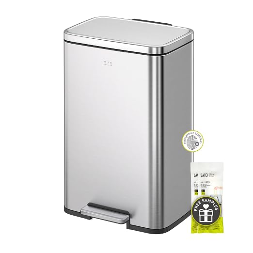 EKO Madison Brushed Stainless 25L+20L Dual Compartment Step Trash Can by EKO