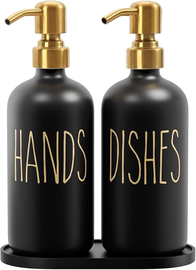 MOMEEMO Kitchen Soap Dispenser Set, Contains Hand and Dish Soap Dispenser by MOMEEMO