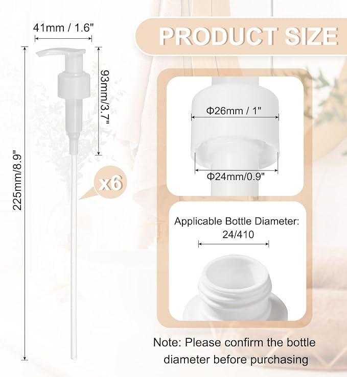 uxcell 6 Pcs Soap Dispenser Pump Heads Soap Dispensers Top Pumps Replacement - Image 2