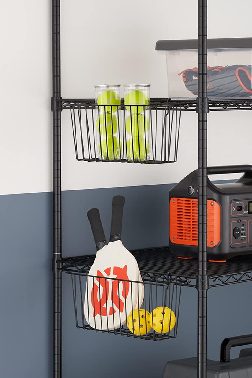 TRINITY 15-Inch Metal Hanging Basket to Use With Shelf Units and Storage Rack...