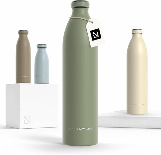 LARS NYSØM Stainless Steel Insulated XL Water Bottle 12oz 17oz 25oz 34oz 51oz | by LN