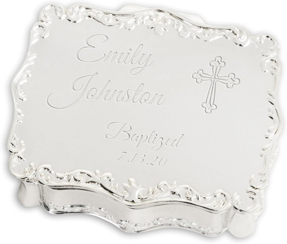 Cherished Moments Personalized Baptism Rectangle Jewelry Box
