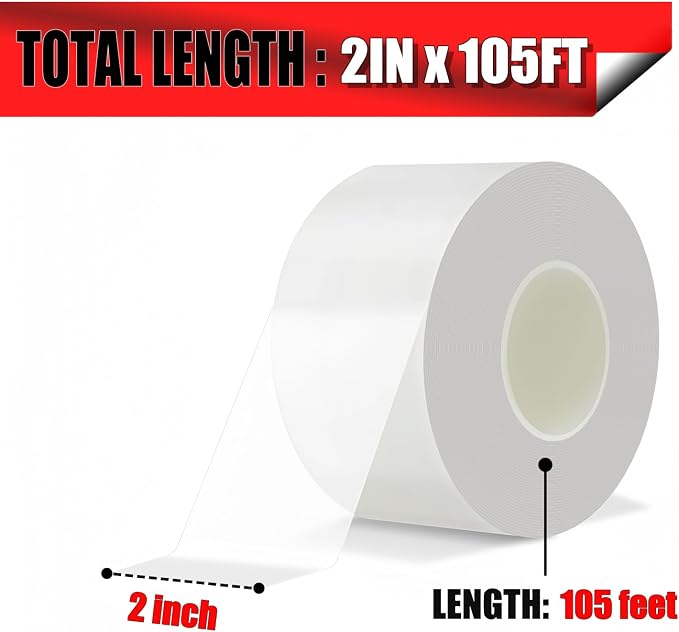 Window Weather Sealing Tape 2 in x 105 FT Weather Stripping Weatherproof Draft - Image 2