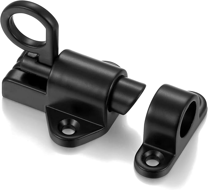 2 Packs Self-Closing Latches，Black Spring Door Lock，Resilient Bolt Latch - Image 6