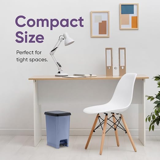 Superio Slim Trash Can with Foot Pedal – 2.5 Gallon Step-On Trash Bin with Lid - Image 4