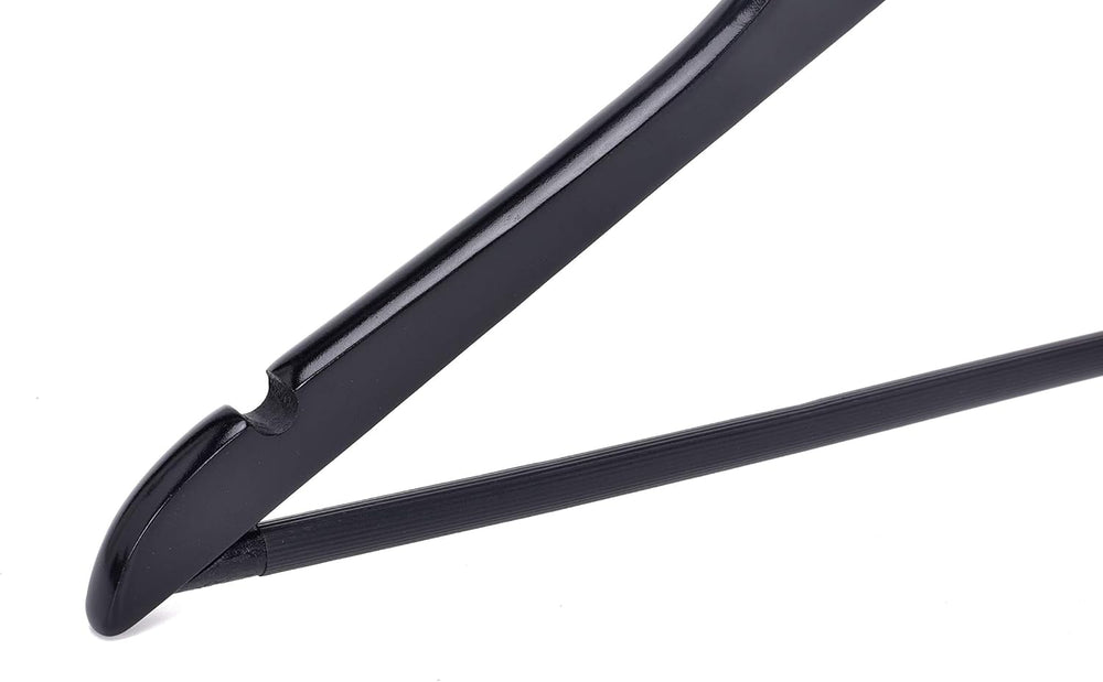Quality Black Wooden Hangers - Slightly Curved Hanger Set of 30-Pack - Solid ...