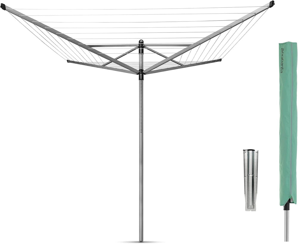 Brabantia Lift-O-Matic Outdoor 4 Arm Clothesline (197 ft/Ø 1.8") Height ...