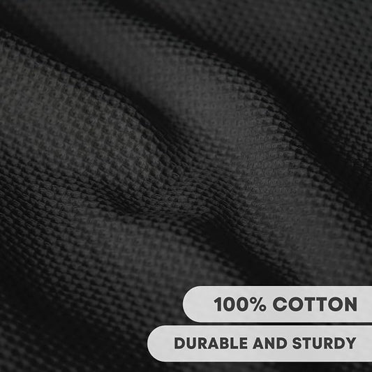 Artoid Mode 100% Cotton Black Waffle Weave Kitchen Dish Cloths, 12x12 Inch - Image 2