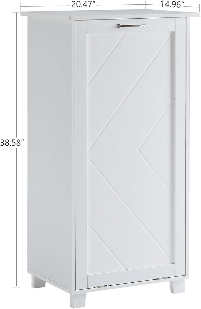 VECELO Tilt Out Kitchen Trash Bin Cabinet, Dog Proof Garbage Can - Image 6