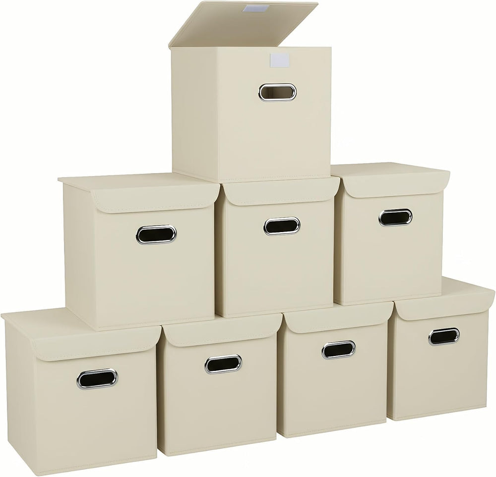 Closet Organizers Fabric Storage Bins With Lids Collapsible Cube Storage Orga...