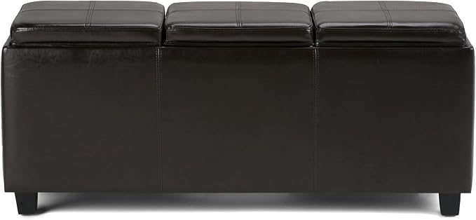 SIMPLIHOME Avalon 42 inch Wide Contemporary Rectangle Storage Ottoman in - Image 5