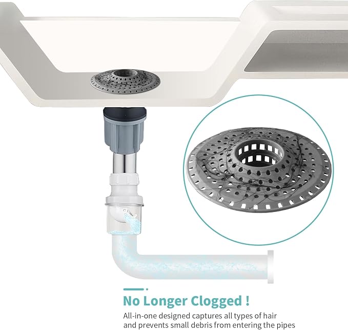 Bathtub Drain Hair Catcher, Silicone Tub Hair Catcher Drain Protector, - Image 6