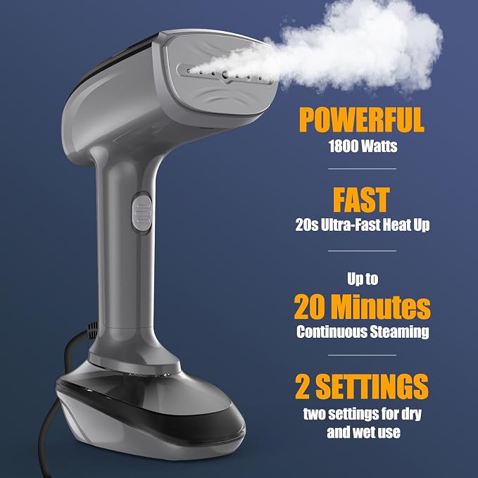 Powerful Handheld Fabric Steamer - 1800W - Image 2