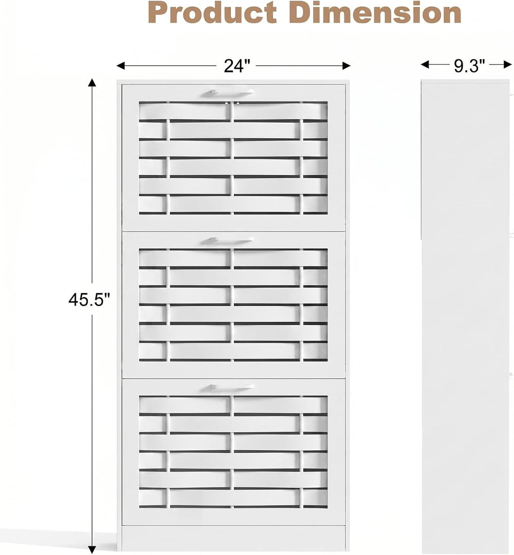 Shoe Cabinet Storage for Entryway with 6 Flip Drawers