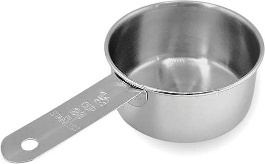 1/3 Cup Stainless Steel Measuring Cup | Sturdy Metal 80 ml | 80 cc | 3 oz | by Knupp+Co.