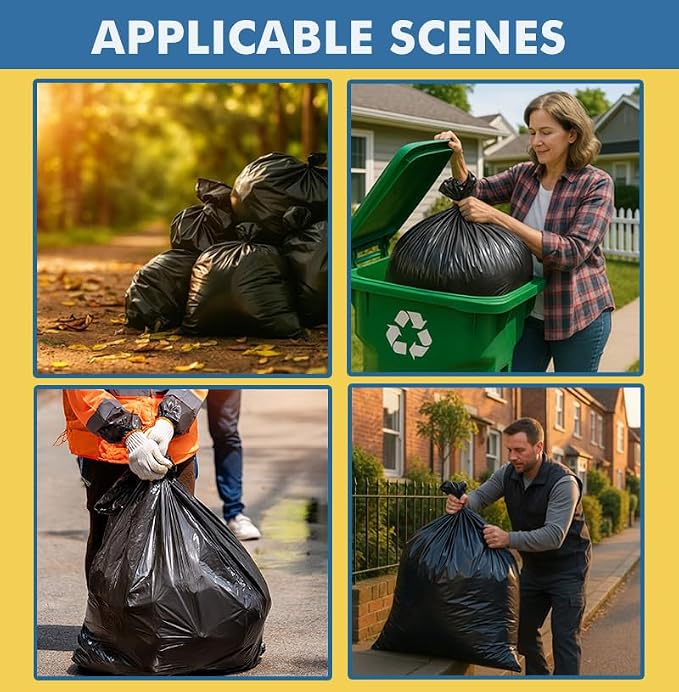 55-60 Gallon Black Trash Bags 200 Bags by RayPard Extra Large Multi-Use Heavy - Image 7