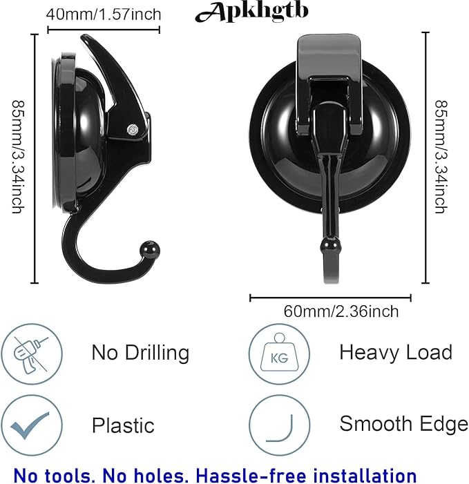 Heavy Duty Vacuum Wreath Cup Hook, No Hole Punched, Bathroom and Restroom - Image 4