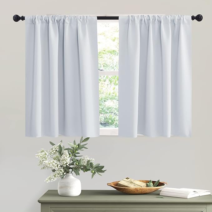 RYB HOME Kitchen Curtains Room Darkening Curtain Tiers Small Window Draperies by RYBHOME