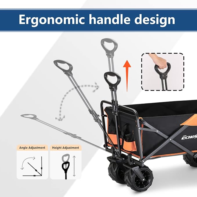 EchoSmile Heavy Duty 350 Lbs Capacity Collapsible Wagon, Outdoor Folding - Image 5