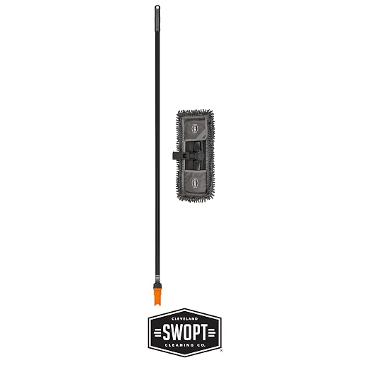 SWOPT 18” Microfiber Dust Mop + 60" Steel Handle, Combo — Dust Mop Head - Image 2