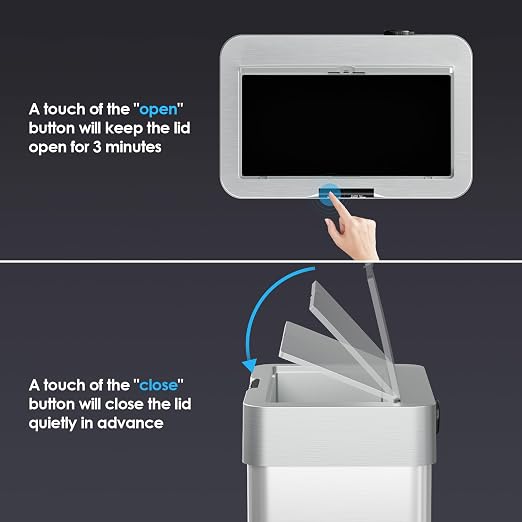 TLSUNNY 18.5 Gallon Motion Sensor Trash Can, Touchless Automatic Garbage Can - Image 4