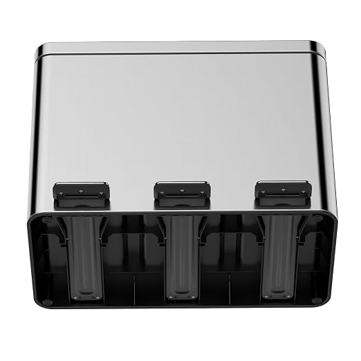 3 x 4 Gal Trash Can, Stainless Steel Triple Compartment Step-On Recycling Bin - Image 5