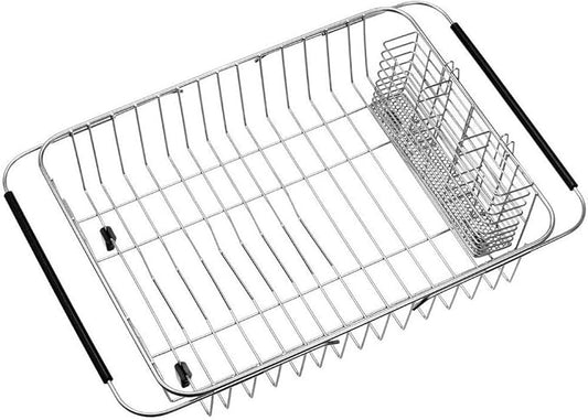 SANNO Expandable Dish Drying Rack Over Sink Dish Rack Shelf in Sink or On by SANNO