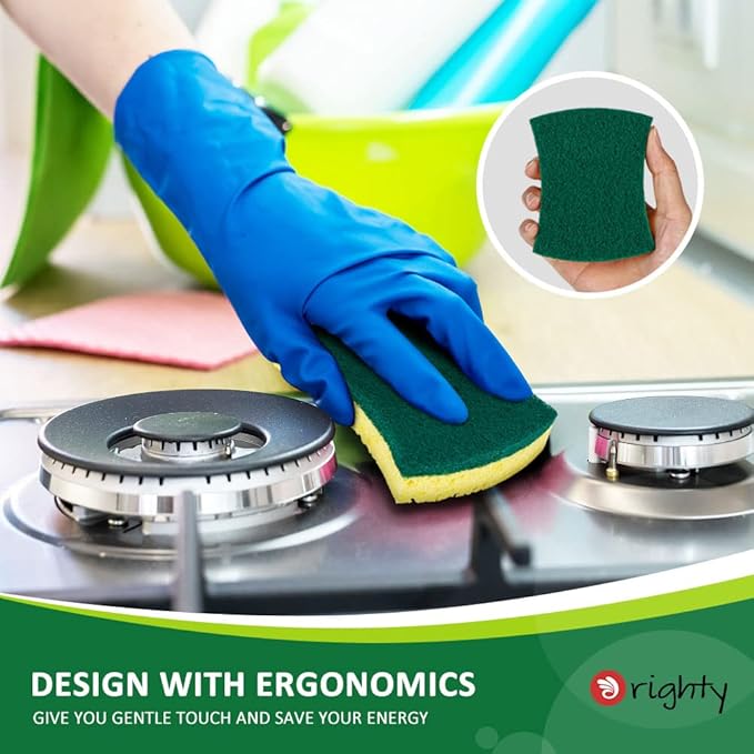 ORIGHTY Heavy Duty Cellulose Scrub Sponges Kitchen, Powerful Scrubbing & - Image 5