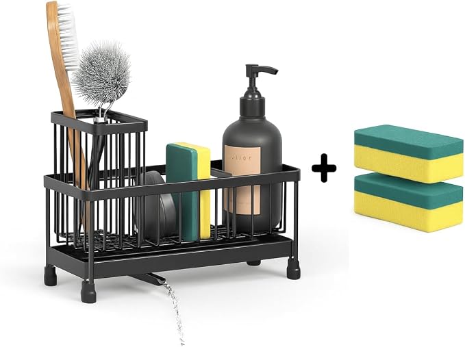 BSHG King Black Sponge Holder for Kitchen Sink, Sink Caddy Organizer by Unknown