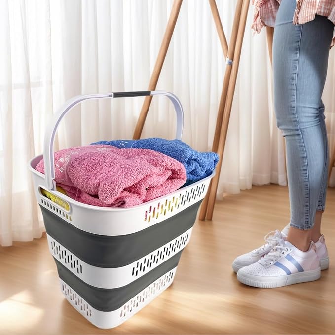 SAMMART 40L Collapsible Plastic Laundry Basket - Image 5