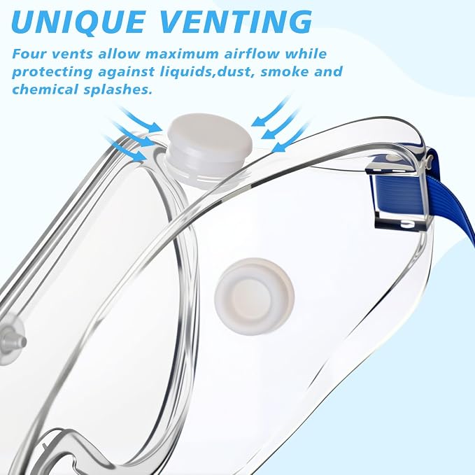 Yunsailing Protective Safety Goggles Lab Over Glasses Clear Anti Fog Eye - Image 6