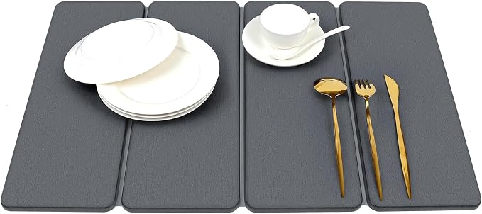 Large Stone Dish Drying Mat for Kitchen Counter, HQAUT 24×16" Collapsible Quick by Unknown