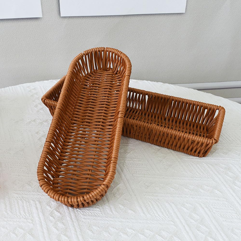 Silverware Organizer Basket, Silverware Basket for Drawer, Small Wicker Bread...