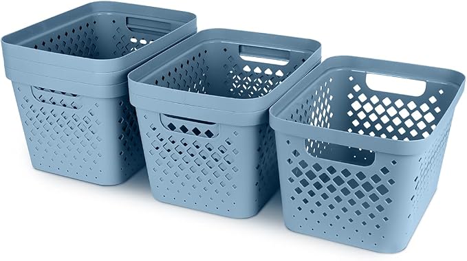 Glad Plastic Storage Basket Set, Value Pack of 6 | Open Storage Bins - Image 6