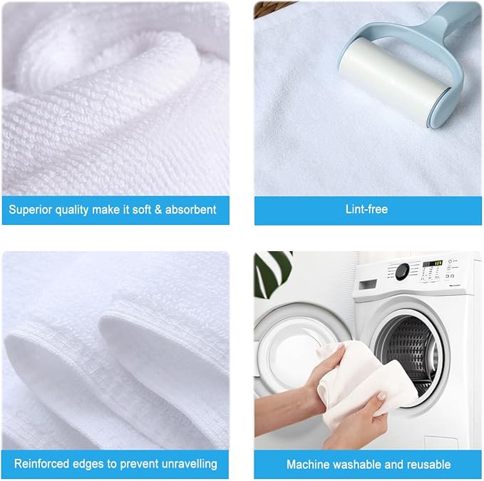 White Microfiber Cleaning Cloth 6Pack Cleaning Rags Absorbant Lint Free Cloth - Image 5