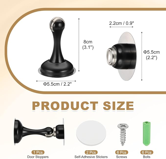 MECCANIXITY Magnetic Door Stoppers Stainless Steel Door Stops, Wall Floor - Image 2