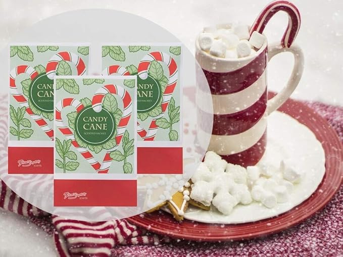 Floral Simplicity Candy Cane Scented Sachets Pack of 3, Fall & Winter - Image 4