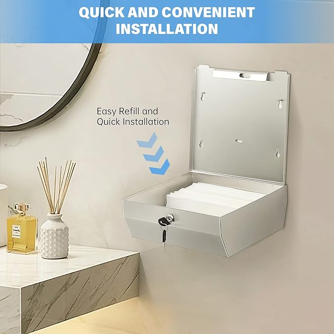Paper Towel Dispenser Wall Mount Commercial, C Fold Multifold Hand Paper Towel - Image 3