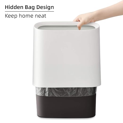 SUBEKYU 2.3 Gal Trash Can for Bathroom, Small Office Garbage Can for Kitchen - Image 2