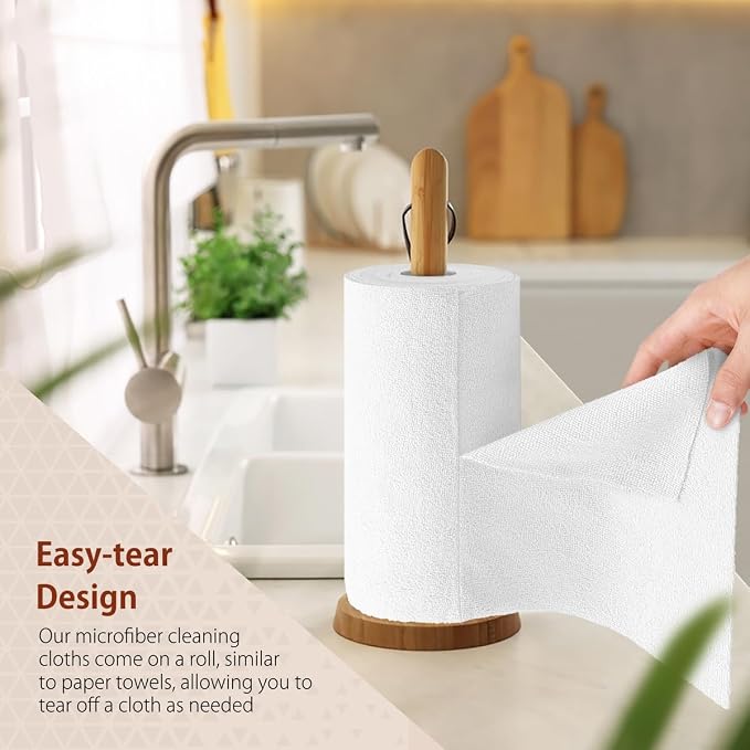 H4N Microfiber Cleaning Cloth Roll, 85 Pack Micro Fiber Wash Cloths - Image 3