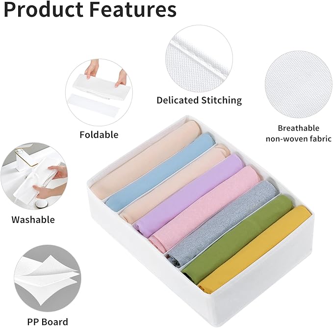 4 Packs T-shirt Drawer Organizers - Image 3