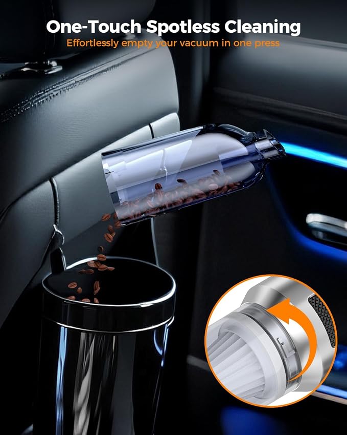 Car Vacuum, 3 Suction Modes, Portable Mini Cordless Cleaner - Image 5