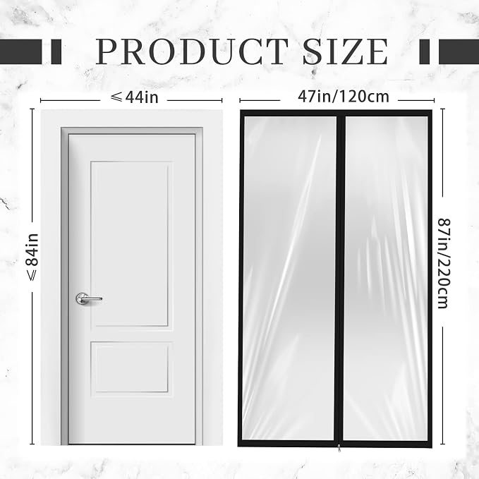 Amylove Zipper 48 x 87 Inch Dust Barrier Door Kit Construction Door Barrier 4 x - Image 2