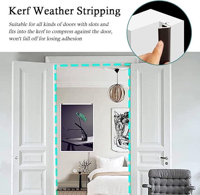 Kerf Weather Stripping Door Seal Strip 26 Ft Q Foam Door Weatherstrip Seal - Image 5