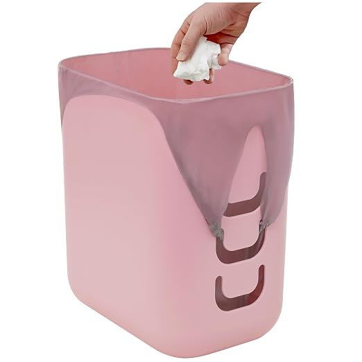 STORi Luup Bathroom Wastebasket, Secure Grocery Bags, Plastic Garbage Container by STORi