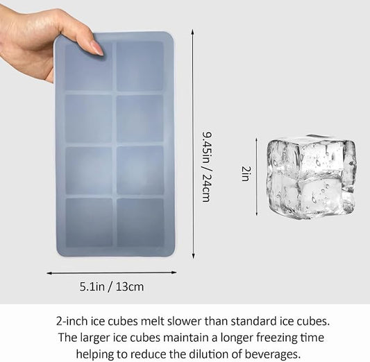 2 Pack Silicone 2 Inch Large Ice Cube Molds - Image 2